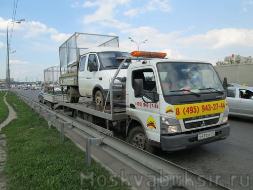 Перевозка Газели с прицепом на грузовом эвакуаторе